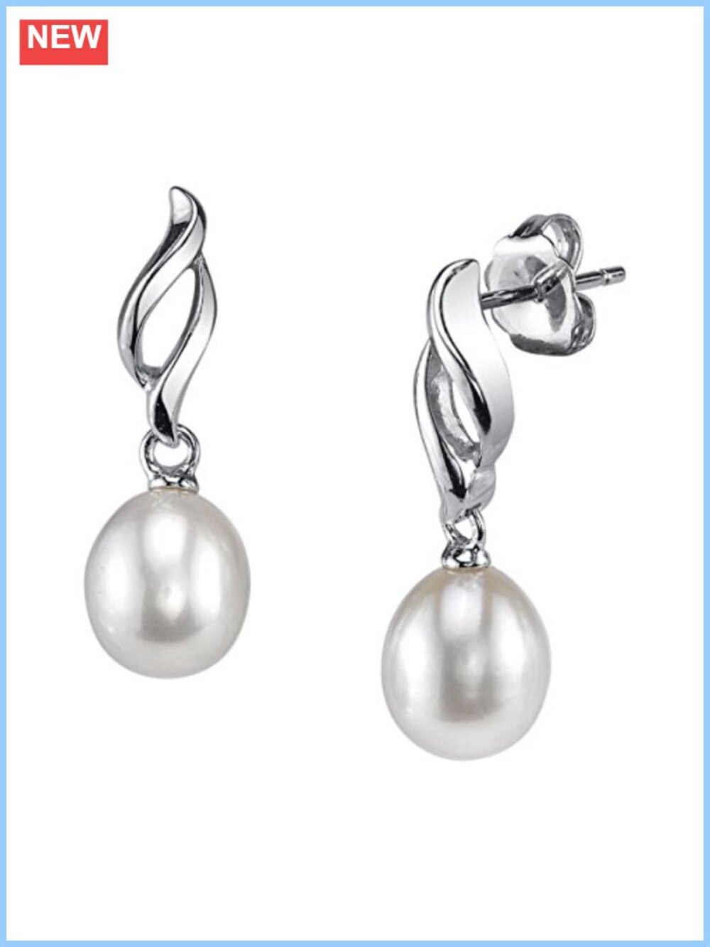 Freshwater Pearl Leverback Earrings 14K Gold Plated Sterling Silver